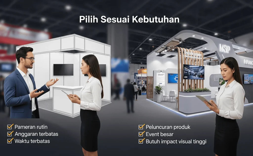 Perbedaan Booth Modular dan Booth Custom